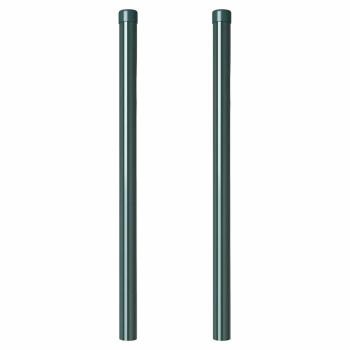 Zaunpfosten 2 pcs Grün 80 cm Pulverbeschichteter Stahl