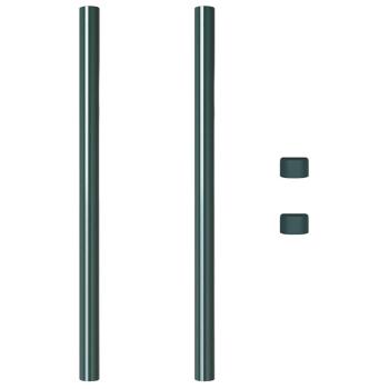 Zaunpfosten 2 pcs Grün 80 cm Pulverbeschichteter Stahl