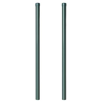 Zaunpfosten 2 pcs Grün 100 cm Pulverbeschichteter Stahl
