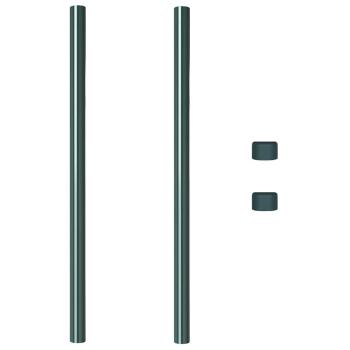 Zaunpfosten 2 pcs Grün 100 cm Pulverbeschichteter Stahl