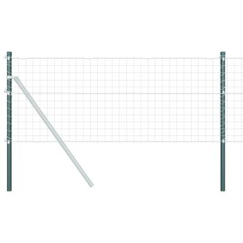 Zaunpfosten 2 pcs Grün 120 cm Pulverbeschichteter Stahl