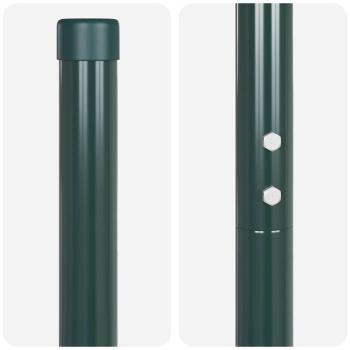 Zaunpfosten 12 pcs Grün 180 cm Pulverbeschichteter Stahl