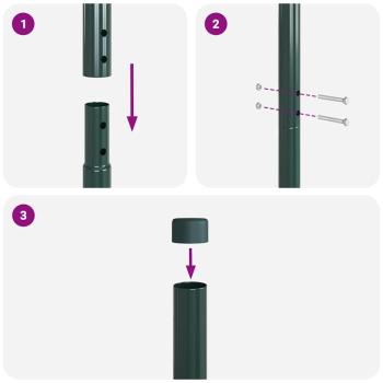 Zaunpfosten 12 pcs Grün 180 cm Pulverbeschichteter Stahl