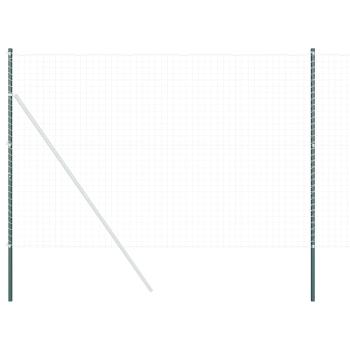 Zaunpfosten 2 pcs Grün 210 cm Pulverbeschichteter Stahl