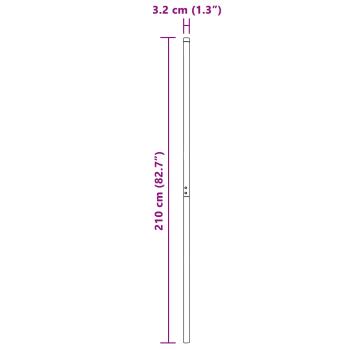 Zaunpfosten 2 pcs Grün 210 cm Pulverbeschichteter Stahl