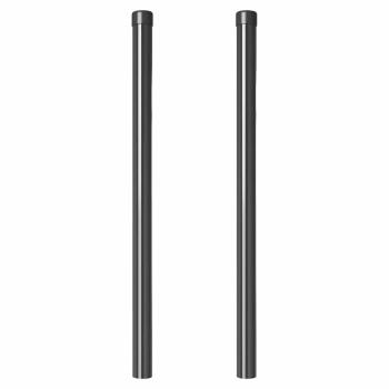Zaunpfosten 2 pcs Grau 80 cm Pulverbeschichteter Stahl
