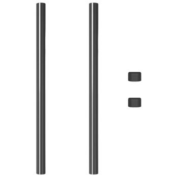 Zaunpfosten 2 pcs Grau 80 cm Pulverbeschichteter Stahl