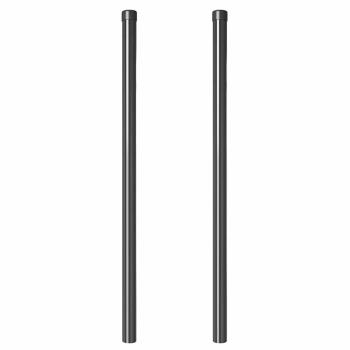 Zaunpfosten 2 pcs Grau 100 cm Pulverbeschichteter Stahl