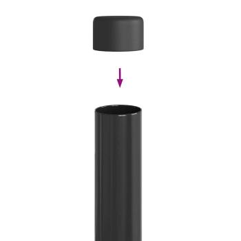 Zaunpfosten 2 pcs Grau 110 cm Pulverbeschichteter Stahl