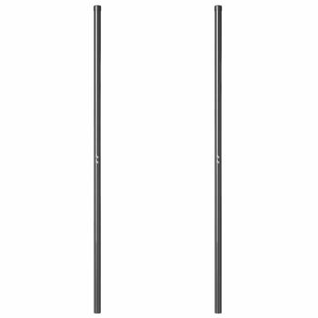 Zaunpfosten 2 pcs Grau 130 cm Pulverbeschichteter Stahl