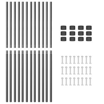 Zaunpfosten 12 pcs Grau 130 cm Pulverbeschichteter Stahl