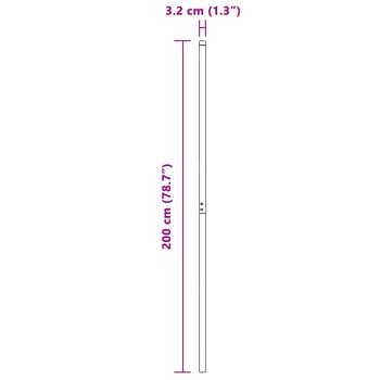 Zaunpfosten 2 pcs Grau 200 cm Pulverbeschichteter Stahl