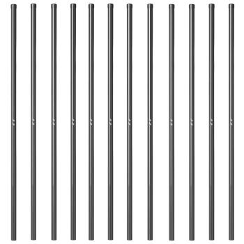 Zaunpfosten 12 pcs Grau 200 cm Pulverbeschichteter Stahl