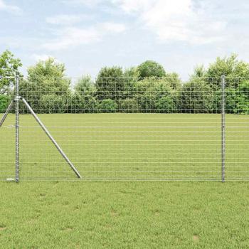 ARDEBO.de - Zaunpfosten 12 pcs Silber 130 cm Galvanisierter Stahl