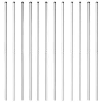 Zaunpfosten 12 pcs Silber 130 cm Galvanisierter Stahl