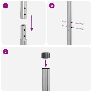 Zaunpfosten 2 pcs Silber 160 cm Galvanisierter Stahl