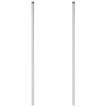 Zaunpfosten 2 pcs Silber 200 cm Galvanisierter Stahl