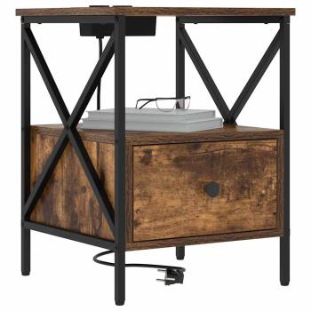 Nachttisch 2 pcs Räuchereiche 41,5 x 40,5 x 55 cm Holzwerkstoff