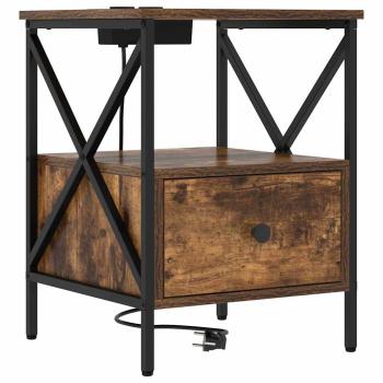 Nachttisch 2 pcs Räuchereiche 41,5 x 40,5 x 55 cm Holzwerkstoff