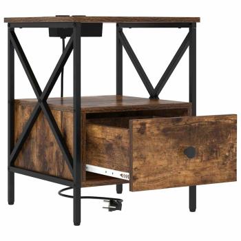 Nachttisch 2 pcs Räuchereiche 41,5 x 40,5 x 55 cm Holzwerkstoff