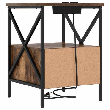 Nachttisch 2 pcs Räuchereiche 41,5 x 40,5 x 55 cm Holzwerkstoff