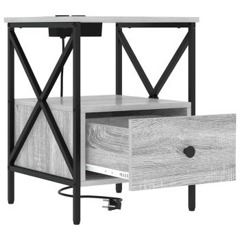 Nachttisch Grau Sonoma 41,5 x 40,5 x 55 cm Holzwerkstoff