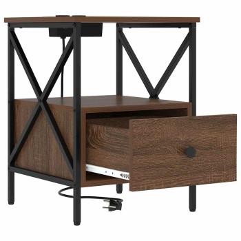Nachttisch 2 stk. Braun Eichen-Optik 41,5 x 40,5 x 55 cm