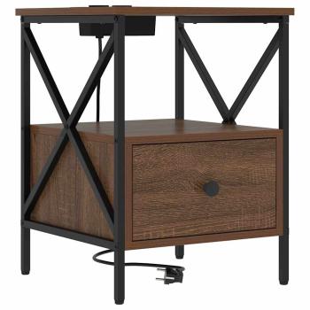 Nachttisch 2 stk. Braun Eichen-Optik 41,5 x 40,5 x 55 cm