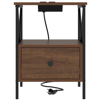 Nachttisch 2 pcs Braune Eiche 41,5 x 40,5 x 55 cm Holzwerkstoff