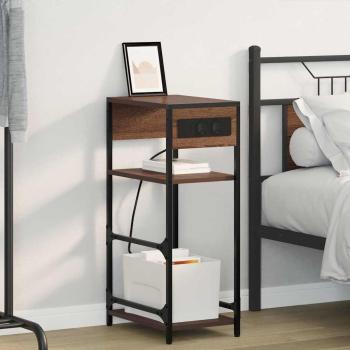 ARDEBO.de - Nachttisch Braune Eiche 40 x 27 x 76 cm Holzwerkstoff