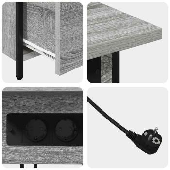 Nachttisch Grau Sonoma 60 x 30 x 61 cm Holzwerkstoff