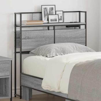 ARDEBO.de - Stauraum-Kopfteil mit Kopfteil mit Speicher Grau Sonoma 80 cm Holzwerkstoff