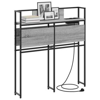Stauraum-Kopfteil mit Kopfteil mit Speicher Grau Sonoma 80 cm Holzwerkstoff