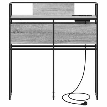 Stauraum-Kopfteil mit Kopfteil mit Speicher Grau Sonoma 80 cm Holzwerkstoff