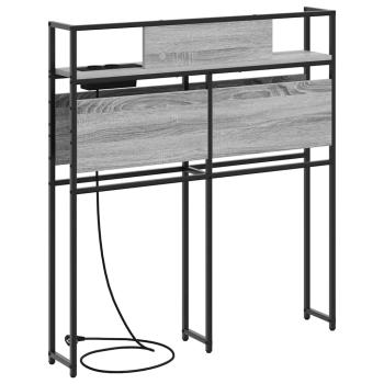 Stauraum-Kopfteil mit Kopfteil mit Speicher Grau Sonoma 80 cm Holzwerkstoff