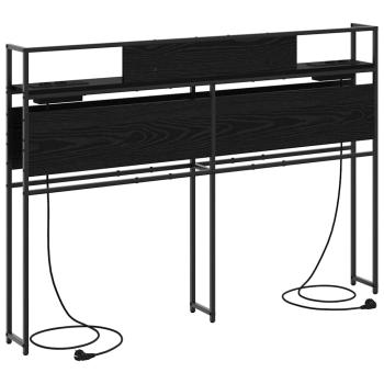 Stauraum-Kopfteil Schwarz Eichen-Optik Holzwerkstoff