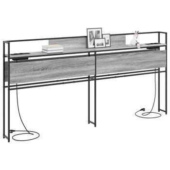 Stauraum-Kopfteil mit Kopfteil mit Speicher Grau Sonoma 180 cm Holzwerkstoff