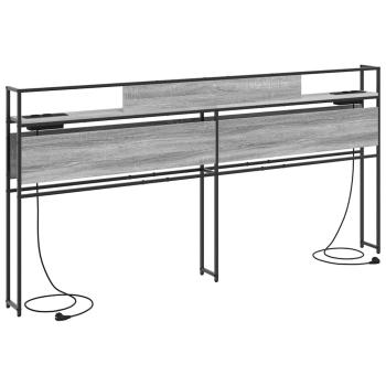 Stauraum-Kopfteil mit Kopfteil mit Speicher Grau Sonoma 180 cm Holzwerkstoff