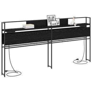 Stauraum-Kopfteil Schwarze Eiche 200 cm Holzwerkstoff