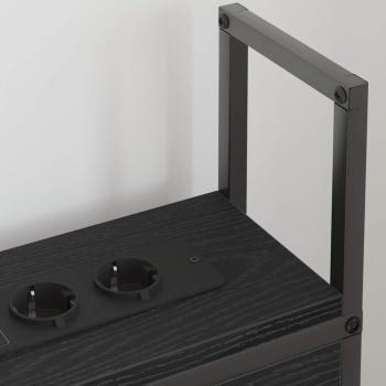 Stauraum-Kopfteil Schwarze Eiche 75 cm Holzwerkstoff