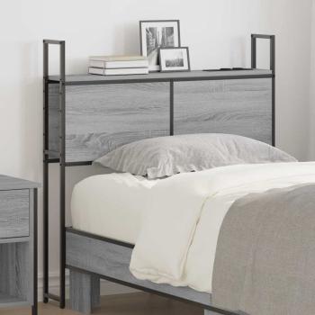 ARDEBO.de - Stauraum-Kopfteil mit Kopfteil mit Speicher Grau Sonoma 75 cm Holzwerkstoff