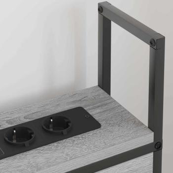 Kopfteil mit Stauraum mit Ladestation Grau Sonoma Holzwerkstoff
