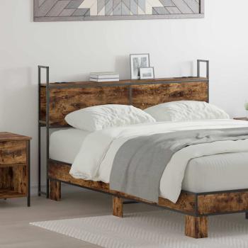 ARDEBO.de - Stauraum-Kopfteil Räuchereiche 120 cm Holzwerkstoff