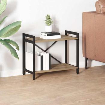 ARDEBO.de - Bücherregal Eiche handwerklich 60 x 30 x 48,5 cm MDF und Stahl