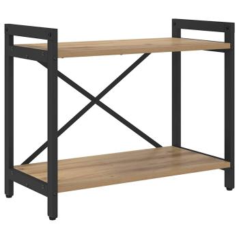 Bücherregal Eiche handwerklich 60 x 30 x 48,5 cm MDF und Stahl