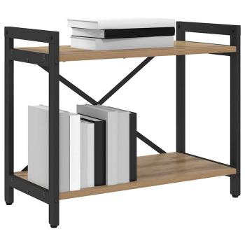 Bücherregal Eiche handwerklich 60 x 30 x 48,5 cm MDF und Stahl