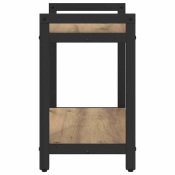 Bücherregal Eiche handwerklich 60 x 30 x 48,5 cm MDF und Stahl
