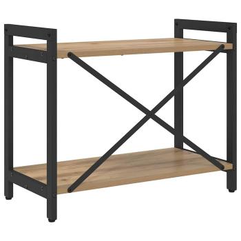 Bücherregal Eiche handwerklich 60 x 30 x 48,5 cm MDF und Stahl