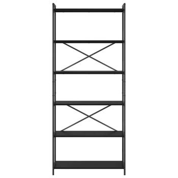 Bücherregal Schwarze Eiche 80 x 30 x 188 cm Holz und Stahl