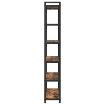 Bücherregal Räuchereiche 80 x 30 x 188 cm Holz und Stahl